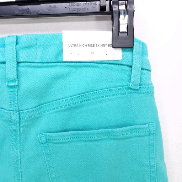 7 For All Mankind Women's Ultra High Rise Skinny Boot Jeans Size 26 Atlantis New - Picture 15 of 16